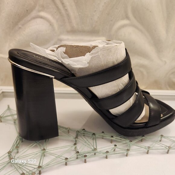 Michael Kors Black Calf Leather "Jagger Slides". NIB. Size 9.5 - Picture 9 of 12